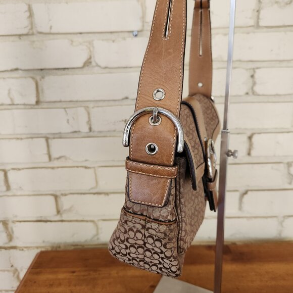 Vintage Coach Soho Signature C's Brown Shoulder Bag - Picture 5 of 15